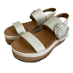 UGG White Sandals with Buckle